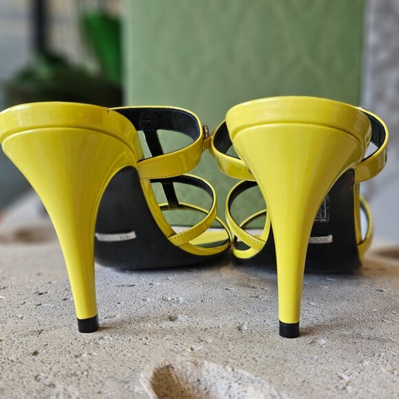 Gucci Slim Horsebit Slide Sandal 776643 CLG00 - 7212 Yellow Leather Size 37+ New - Picture 6 of 11